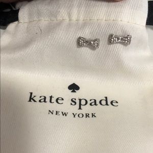 Kate Spade Silver Stoned Bow Earrings